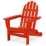 POLYWOOD - Polywood Classic Folding Adirondack Chair, Sunset Red - Summertime and relaxation take on a whole new meaning when you kick back in the comfortably contoured seat of the POLYWOOD Classic Folding Adirondack. This sturdy chair is constructed of solid POLYWOOD lumber that's durable enough to withstand nature's elements. Plus, it comes with the added convenience of folding flat for easy storage and transportation. While this chair is available in a variety of attractive, fade-resistant colors that give the appearance of painted wood, it requires none of the maintenance real wood does. There's no painting, staining or waterproofing involved, nor will this chair splinter, crack, chip, peel or rot. It's also resistant to stains, corrosive substances, salt spray and other environmental stresses. Here's something else you'll like about this easy, worry-free chairit's made right here in the USA and backed by a 20-year warranty.