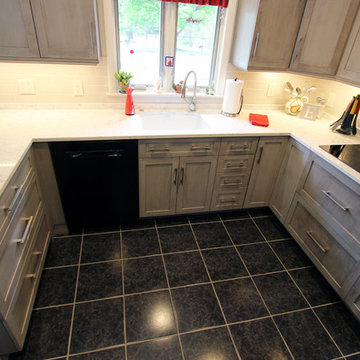Grey Cabinets with White & Grey Quartz Countertop ~ Novelty, OH