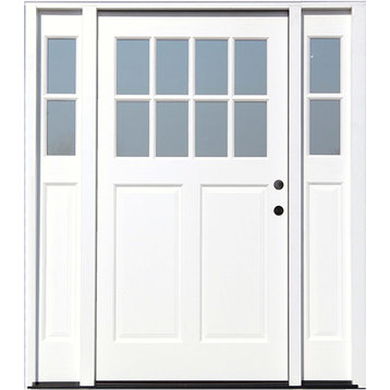 70"x80" White Cottage Ext. Front Door, Left Hand With 11" Sidelites