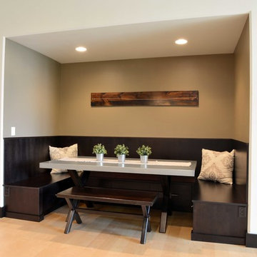 Gray and Brown Transitional Style Kitchen