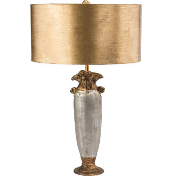 Bienville Table Lamp - Gold, Silver Leaf Vase