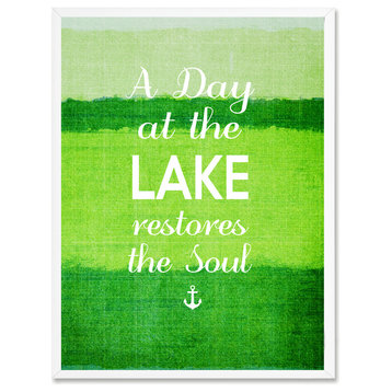 At The Lake Restores The Soul Inspirational, Canvas, Picture Frame, 28"X37"