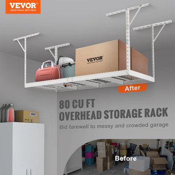 VEVOR Overhead Adjustable Garage Storage Rack 36x96" Ceiling Rack 600lbs White
