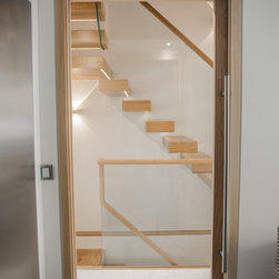 Clear Glass Door with Oak Real Wood Veneer frame - Home Decor