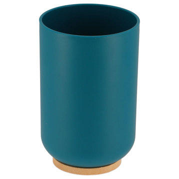 Blue PADANG Vanity Bath Tumbler Cup or Toothbrush Holder with Bamboo Base 10 FL