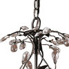 Circeo 5-Light Chandelier, Deep Rust And Crystal Droplets