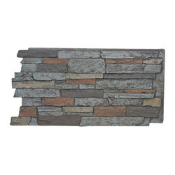 141-BRIGHTON FAUX WIDE STACKED STONE WALL PANELS - 24"H - Wall Panels