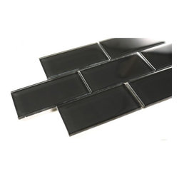 Exotic Glass 3 x 6 Crystile Series Black H8 - Tile