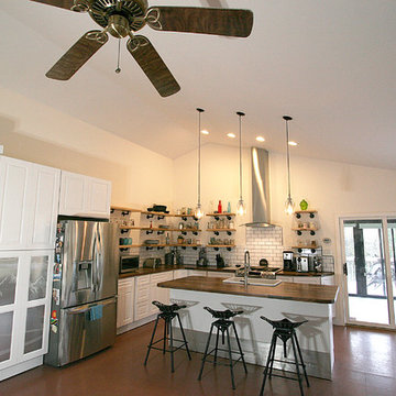 Open Concept Kitchen with Natural Elements and Industrial Touches