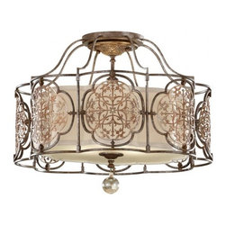 Beautiful Traditional Style 3 Light Semi Flush Mount by Feiss Marcella - Lighting