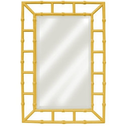 Traditional Wall Mirrors Painted Hardwood Island Mirror, Yellow