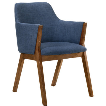 Renzo Dining Chairs (Set of 2) - Blue, Walnut