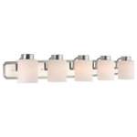 Dolan Designs - Dolan Designs 3505-09 Westport - Five Light Bath Bar - Mounting Direction: Up/Down Shade Included.Westport Five Light Bath Bar Satin Nickel Satin White Glass *UL Approved: YES *Energy Star Qualified: n/a *ADA Certified: n/a *Number of Lights: Lamp: 5-*Wattage:100w Medium Base bulb(s) *Bulb Included:No *Bulb Type:Medium Base *Finish Type:Satin Nickel