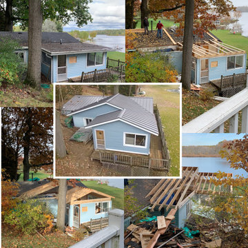 Raise the roof, change flat roof to gable, creating vaulted ceilings