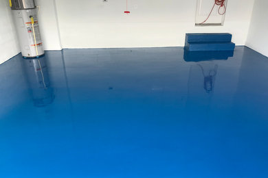Bright Blue Epoxy - Garage Floor