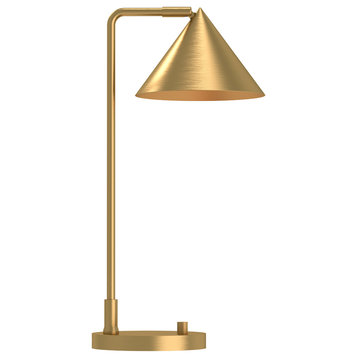 Remy 20" Table Lamp Brushed Gold 72" Wire Rotary Dimmer E26 60W