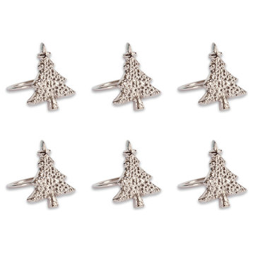 DII Christmas Tree Napkin Ring, Set of 6