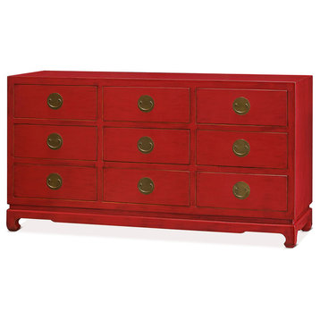 Elmwood Ming Chest of Drawers, Chinese Red