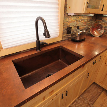 33" Hammered Copper Single Basin Kitchen Sink (KSDB33199)