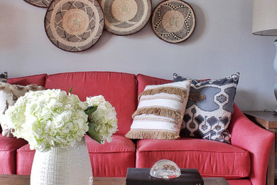 Example of a transitional living room design in Atlanta