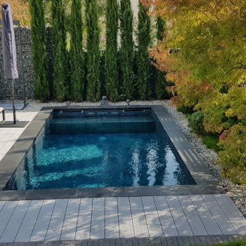 Beton- Folienbecken 5,00 x 3,00 x 1,50 m mit dunkler Srukturfolie