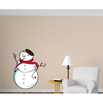 Christmas Snowman Vinyl Wall Decal ChristmasSnowmanUScolor004; 8 in.