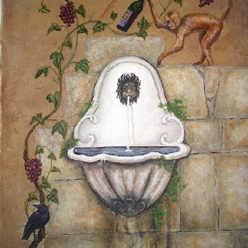 Drunken Mondey Trompe L'oeil Mural