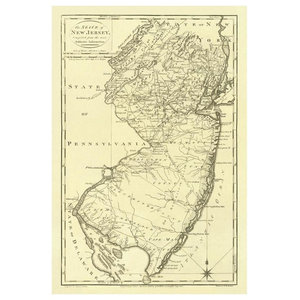 State Of New Jersey 1795 Framed Canvas Giclee By Mathew Carey 19x26 Traditional Prints And Posters By Global Gallery