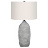 Lighting, 27"H, Table Lamp, Gray Resin, Ivory/Cream Shade, Modern