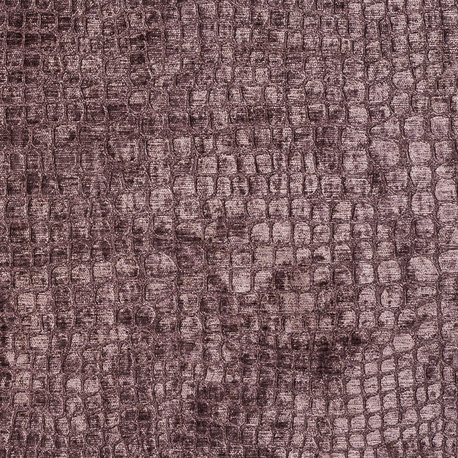 Dark Purple Alligator Print Shiny Woven Velvet Upholstery Fabric By The Yard