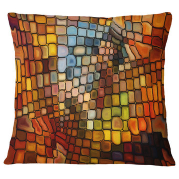 Dreaming of Stained Glass Abstract Throw Pillow, 18"x18"