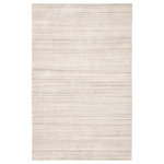 Jaipur Living - Jaipur Living Tundra Handmade Solid White/Gray Area Rug, 9'x12' - The Cason collection introduces balance and a relaxed vibe to any space. Hand loomed of durable and easy-to-clean polyester, the sophisticated Tundra rug features a tonal linear design in ivory and soft gray.