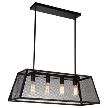 Alyson 4 Light Down Chandelier with Black finish