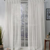 Belgian Sheer Hidden Tab Top Curtain Panel Pair, Snowflake, 50x96