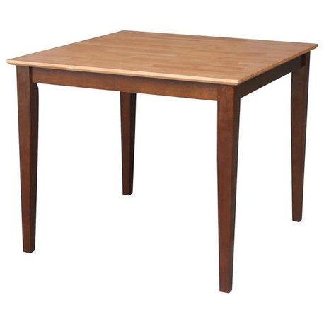 Solid Wood Top Table in Cinnamon/Espresso