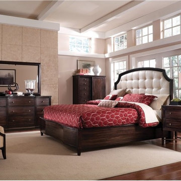 A.R.T. Furniture Intrigue Leather Panel Bed - Cola Multicolor - 161155-2636