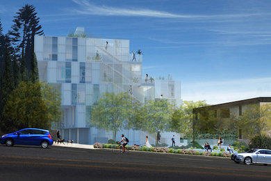 Example of a minimalist exterior home design in Los Angeles