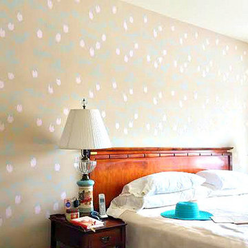 Lady Slipper Stenciled Bedroom