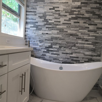 White Bathroom Remodel Sherman oaks ca