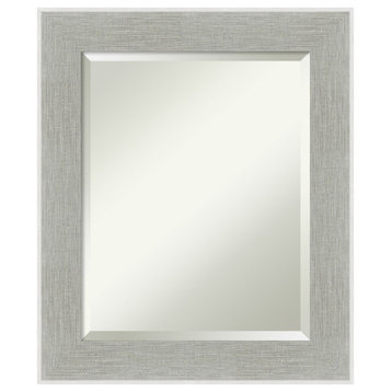 Glam Linen Grey Beveled Wall Mirror - 21 x 25 in.