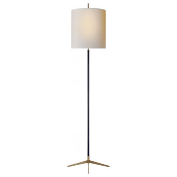 Caron Floor Lamp, 2-Light Bronze,  Brass,  Paper Closed Top Shade, 67.5"H