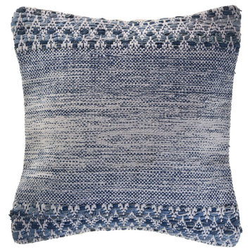 Blue and Ivory Textured Throw Pillow