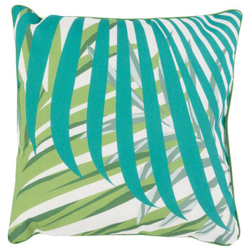 Ulani 16"x16" Pillow Cover, Emerald/Grass Green