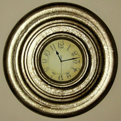 Metallic Silver & Bronze Clock - Wall Clocks