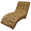 52" Leopard Print Faux Suede Curved Chaise Lounge Accent Chair