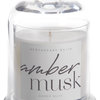 Amber Musk Scented Candle Jar With Glass Dome