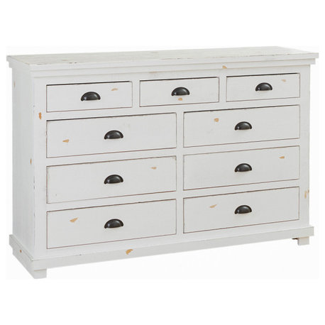 Willow Drawer Dresser, Distressed White