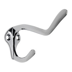 Designers Impressions - Light Duty Coat or Hat Hook, Polished Chrome - Wall Hooks