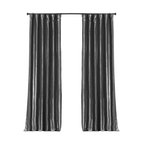 Graphite Blackout FauxSilk Taffeta Curtain Single Panel, 50"x96"