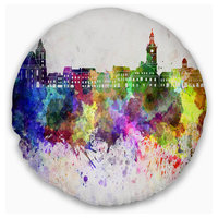 Brasov Skyline Cityscape Throw Pillow, 16" Round